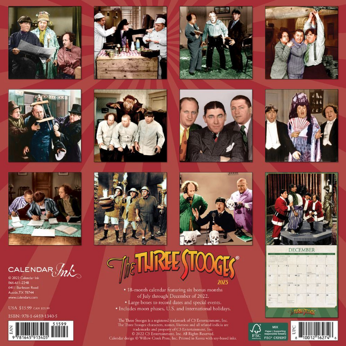 Three Stooges 2023 Wall Calendar