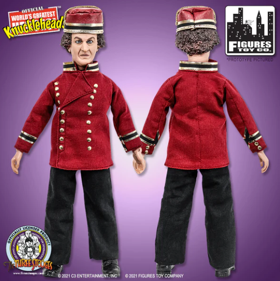Three Stooges Idle Roomers Bellhops With Lupe The Wolfman Action Figures - Set Of 4