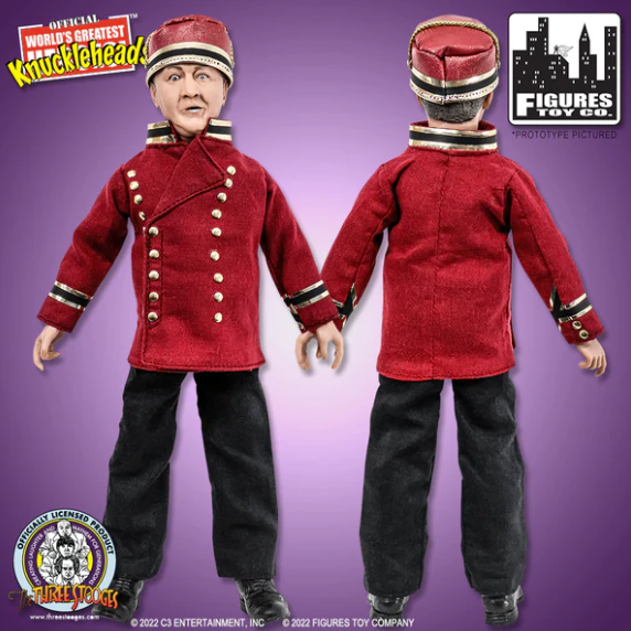 Three Stooges Idle Roomers Bellhops With Lupe The Wolfman Action Figures - Set Of 4