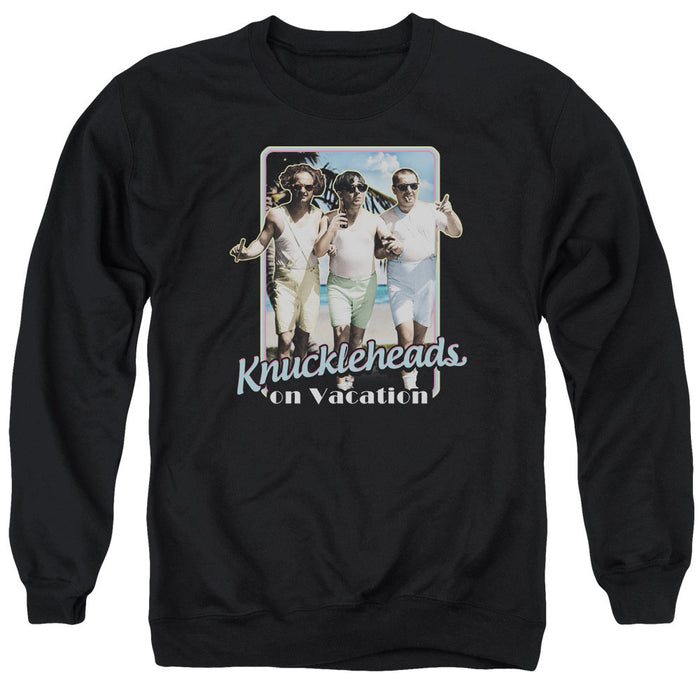 Three Stooges/Knuckleheads On Vacation - Adult Crewneck Sweatshirt - Black