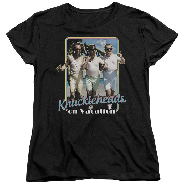 Three Stooges/Knuckleheads On Vacation - S/S Women's Tee - Black