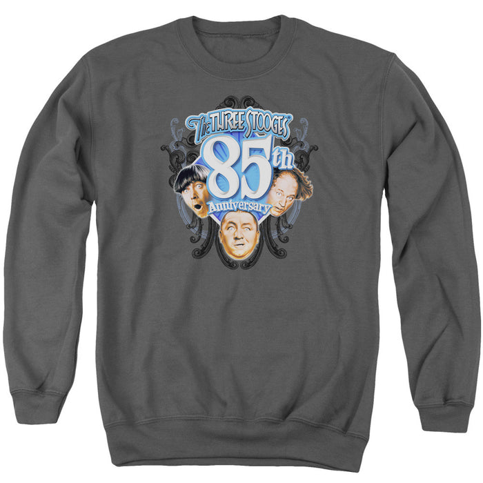 Three Stooges/85th Anniversary 2 - Adult Crewneck Sweatshirt - Charcoal
