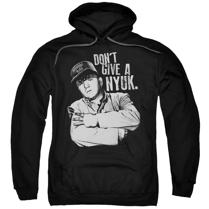 Three Stooges/Give A Nyuk-Adult Pull-Over Hoodie-Black
