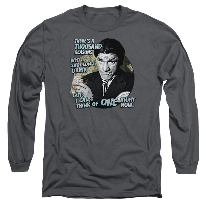 Three Stooges/Drink - L/S Adult 18/1 - Charcoal
