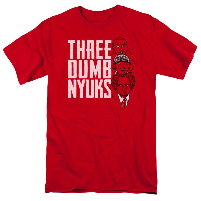 Three Stooges/Three Dumb Nyuks - S/S Adult 18/1 - Red