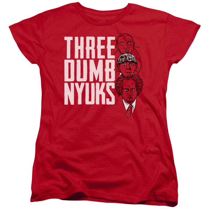 Three Stooges/Three Dumb Nyuks - S/S Women's Tee - Red