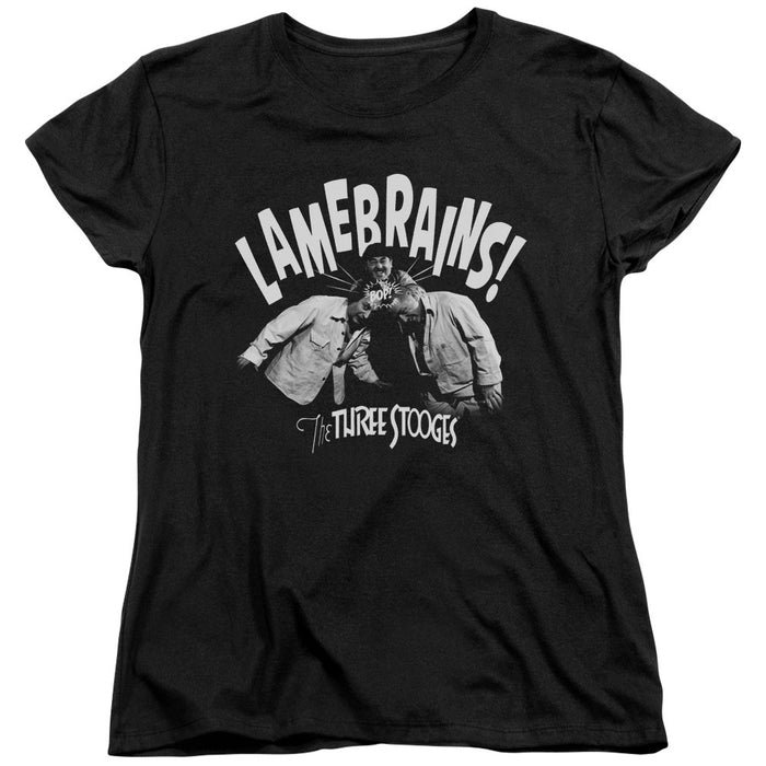 Three Stooges/Lamebrains-S/S Women's Tee-Black
