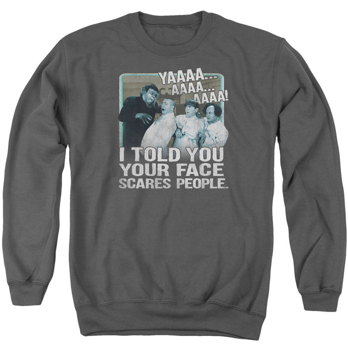 Three Stooges Your Face Scares People Crewneck Sweatshirt