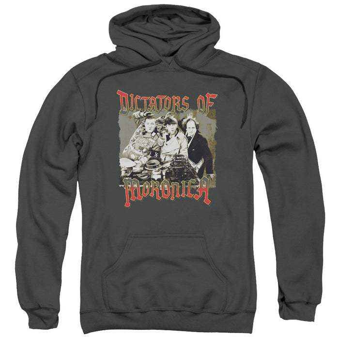 Three Stooges/Moronica-Adult Pull-Over Hoodie-Charcoal