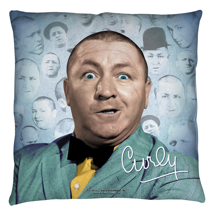 Three Stooges Throw Pillow: Curly Heads - 14X14