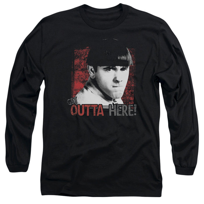Three Stooges/Get Outta Here-L/S Adult 18/1-Black