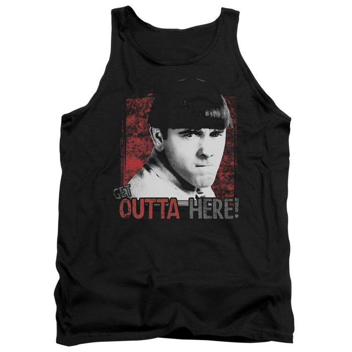 Three Stooges/Get Outta Here-Adult Tank-Black