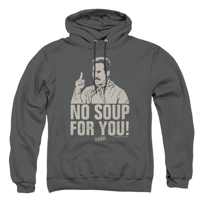 SEINFELD/NO SOUP-ADULT PULL-OVER HOODIE-CHARCOAL-LG