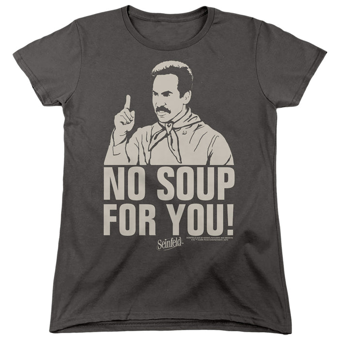 SEINFELD/NO SOUP-S/S WOMEN'S TEE-CHARCOAL-MD