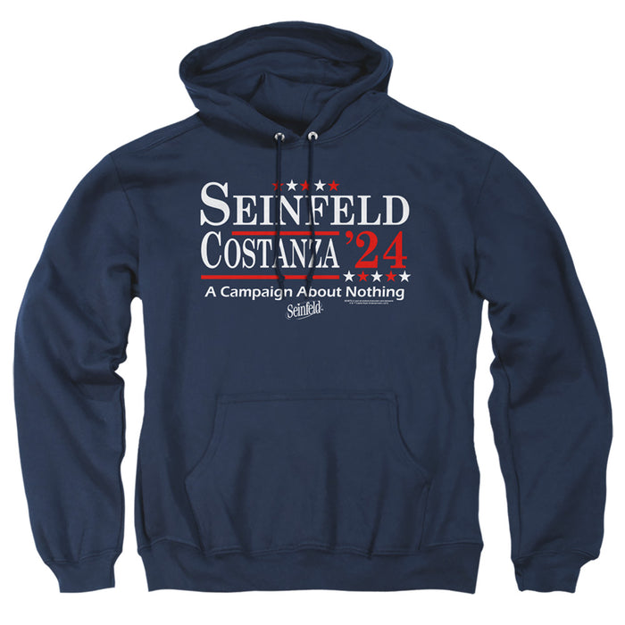 SEINFELD/ELECTION TEE-ADULT PULL-OVER HOODIE-NAVY-SM