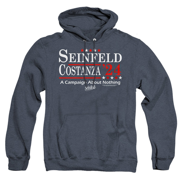 SEINFELD/ELECTION TEE-ADULT HEATHER HOODIE-NAVY-MD