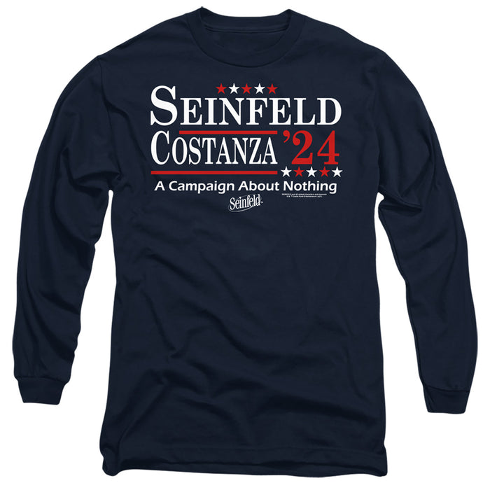 SEINFELD/ELECTION TEE-L/S ADULT 18/1-NAVY-LG