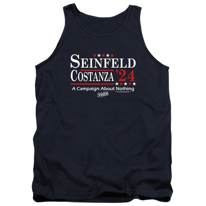 SEINFELD/ELECTION TEE-ADULT TANK-NAVY-MD