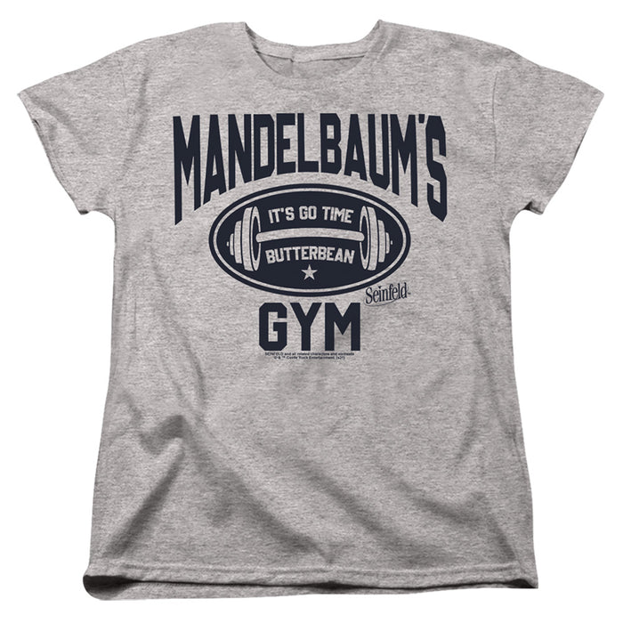 SEINFELD/MADELBAUM'S GYM-S/S WOMEN'S TEE-ATHLETIC HEATHER-MD
