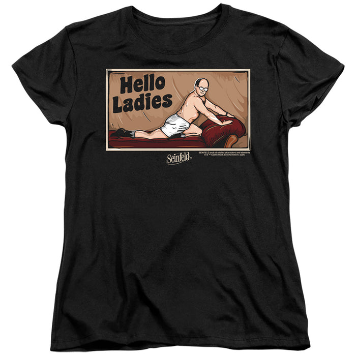 SEINFELD/HELLO LADIES-S/S WOMEN'S TEE-BLACK-XL