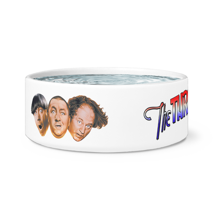Three Stooges Ceramic Dog Bowl