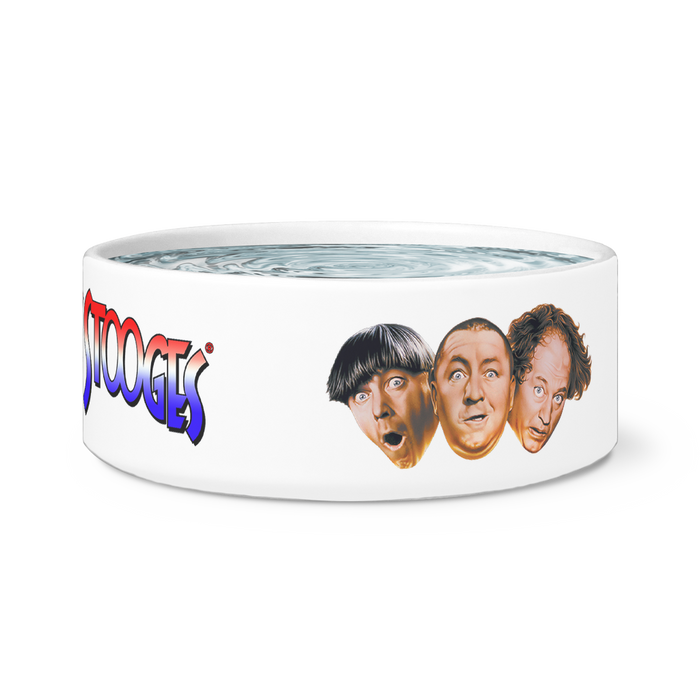 Three Stooges Ceramic Dog Bowl