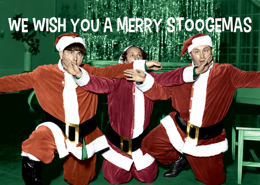 The Three Stooges Christmas Postcards - Bundle Of 25 W/Envelope