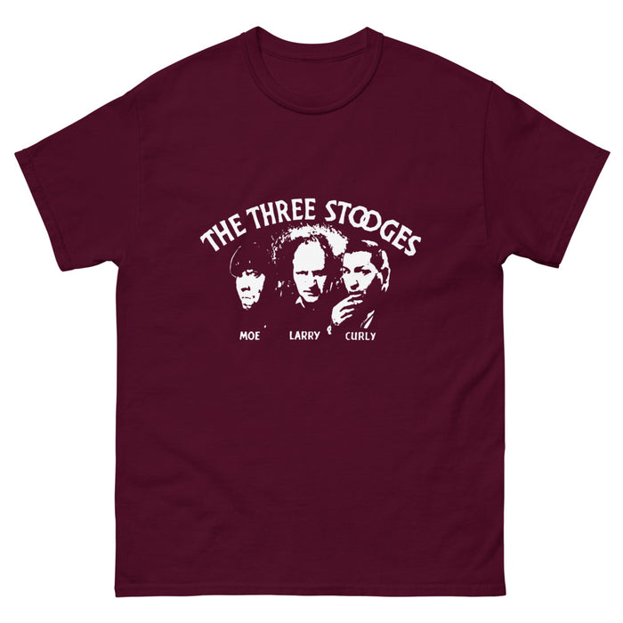 Three Stooges Opening Credits Maroon Men's Heavyweight Tee