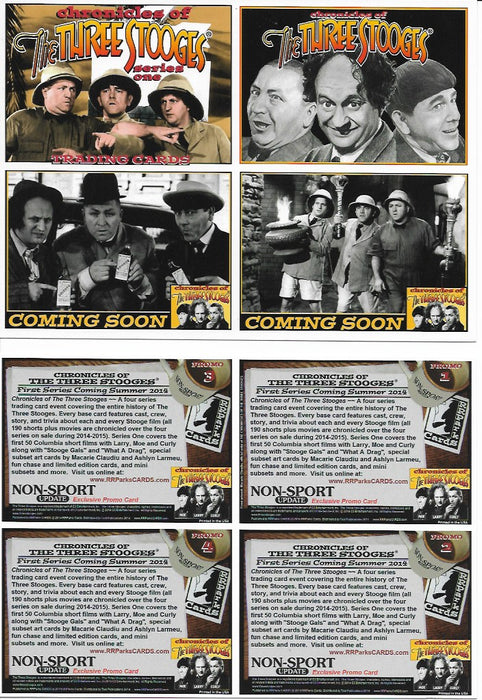 Three Stooges Trading Cards Uncut Promo Sheet Of 4 Series 1