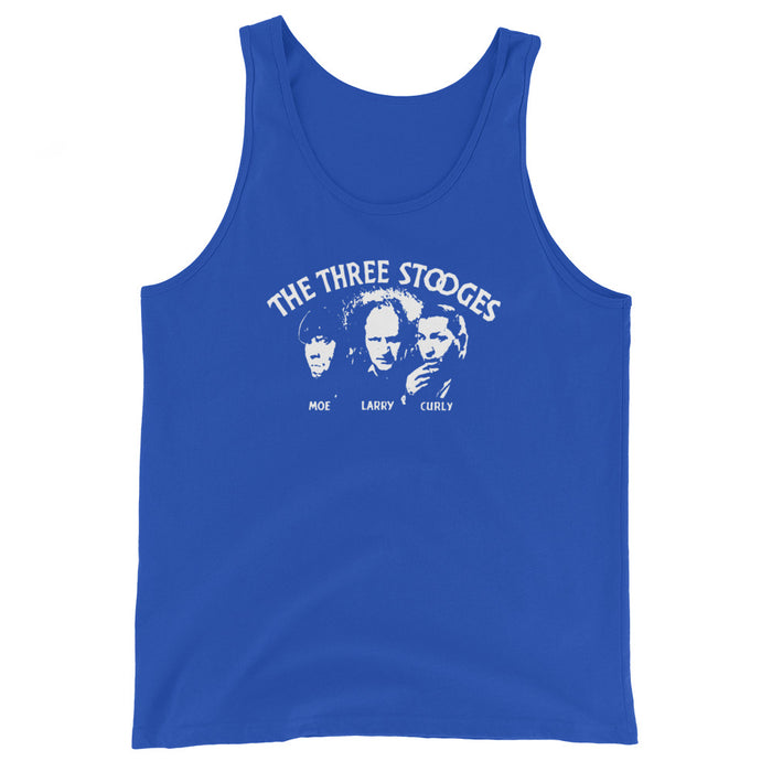 Three Stooges Classic Credits Blue Tank Top